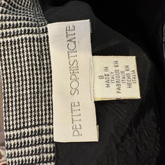 Petite Sophisticate Skirt Size 8 Wool Blend Glen Plaid A-Line Office Made Italy - Picture 13 of 13